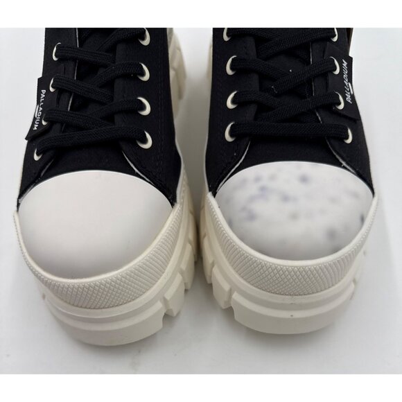 Palladium Womens Revolt Low TX Sneaker Black White Canvas Sneakers Size 8 - Picture 2 of 13